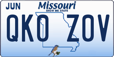 MO license plate QK0Z0V