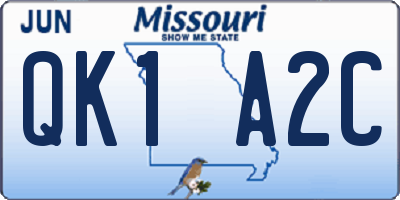 MO license plate QK1A2C