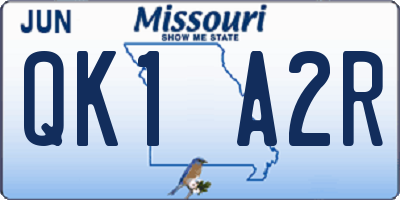 MO license plate QK1A2R
