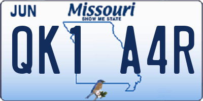 MO license plate QK1A4R