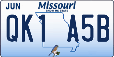 MO license plate QK1A5B