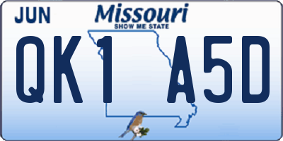 MO license plate QK1A5D