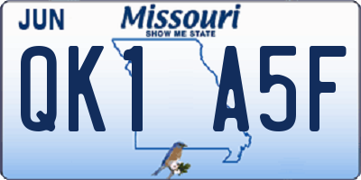 MO license plate QK1A5F