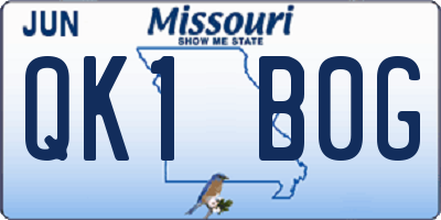 MO license plate QK1B0G