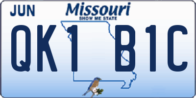 MO license plate QK1B1C