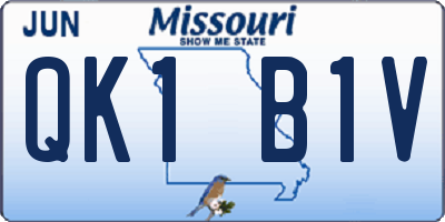 MO license plate QK1B1V