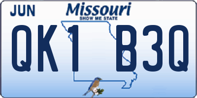MO license plate QK1B3Q