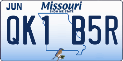 MO license plate QK1B5R