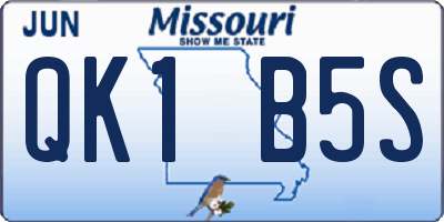 MO license plate QK1B5S