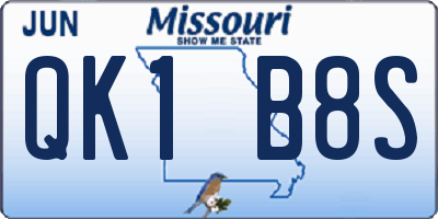 MO license plate QK1B8S