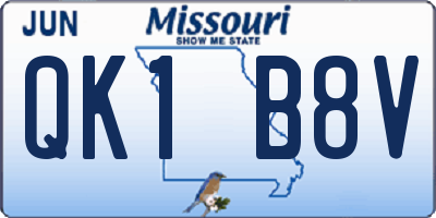 MO license plate QK1B8V