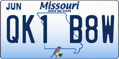 MO license plate QK1B8W