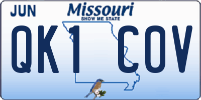 MO license plate QK1C0V