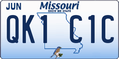 MO license plate QK1C1C