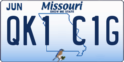 MO license plate QK1C1G