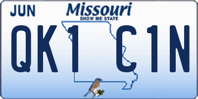 MO license plate QK1C1N