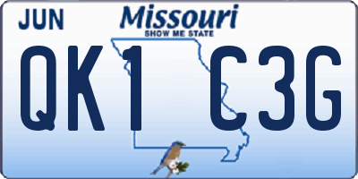 MO license plate QK1C3G