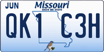 MO license plate QK1C3H