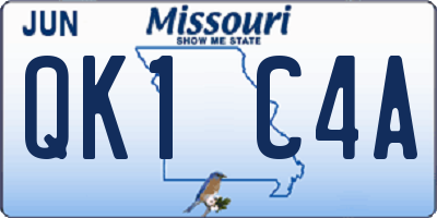 MO license plate QK1C4A