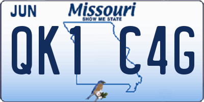 MO license plate QK1C4G
