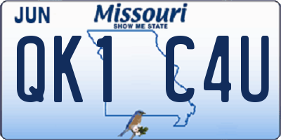 MO license plate QK1C4U