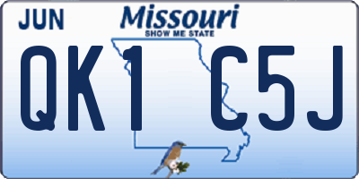 MO license plate QK1C5J