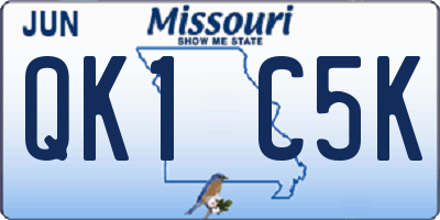 MO license plate QK1C5K