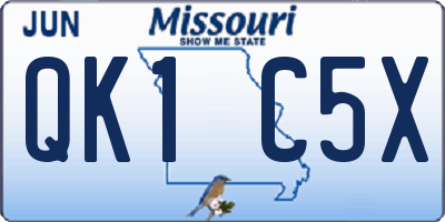 MO license plate QK1C5X