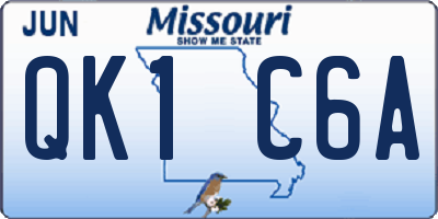MO license plate QK1C6A