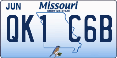MO license plate QK1C6B