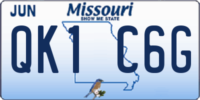 MO license plate QK1C6G