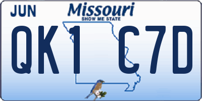 MO license plate QK1C7D
