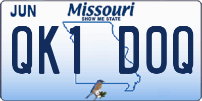 MO license plate QK1D0Q