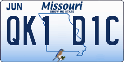 MO license plate QK1D1C