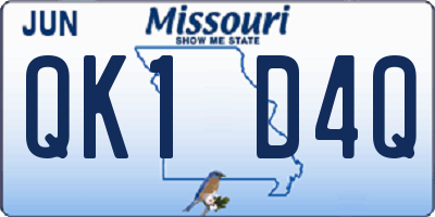 MO license plate QK1D4Q