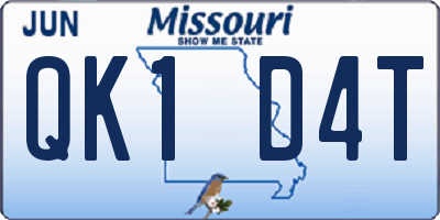 MO license plate QK1D4T