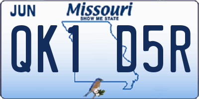 MO license plate QK1D5R