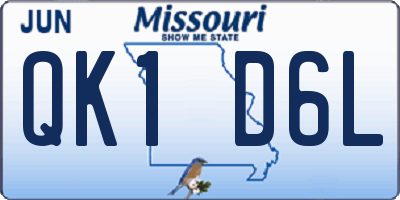 MO license plate QK1D6L