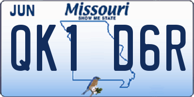 MO license plate QK1D6R