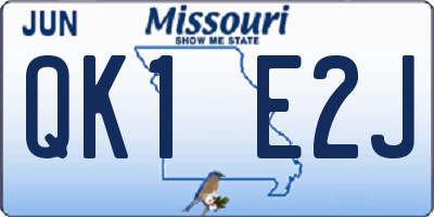 MO license plate QK1E2J
