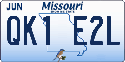 MO license plate QK1E2L