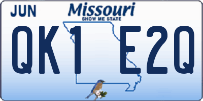 MO license plate QK1E2Q