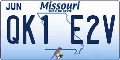 MO license plate QK1E2V
