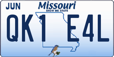 MO license plate QK1E4L