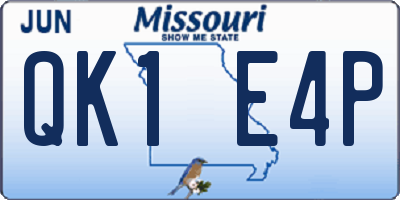 MO license plate QK1E4P