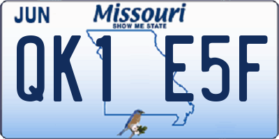 MO license plate QK1E5F