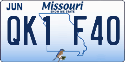 MO license plate QK1F4O