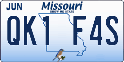 MO license plate QK1F4S