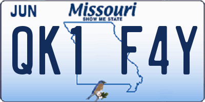 MO license plate QK1F4Y