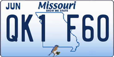 MO license plate QK1F6O